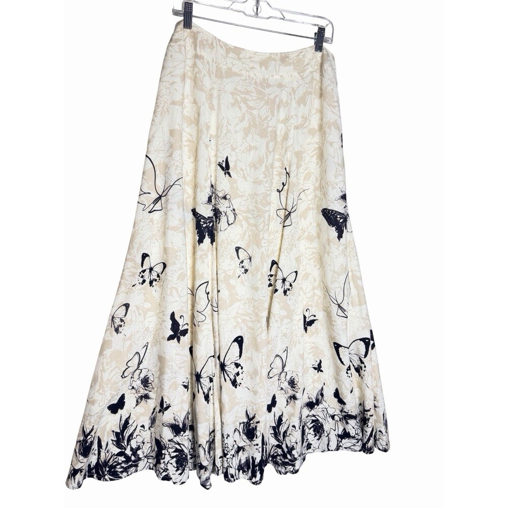 Soft Surroundings Butterfly Maxi Skirt A-line Fairy Whimsical Size Large Boho